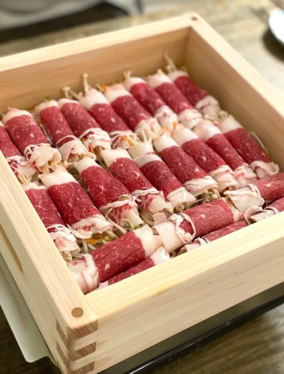 Hinoki Cypress wood steamer 2-tier set