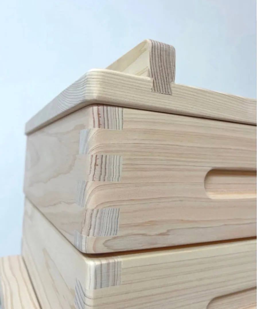 Hinoki Cypress wood steamer 2-tier set
