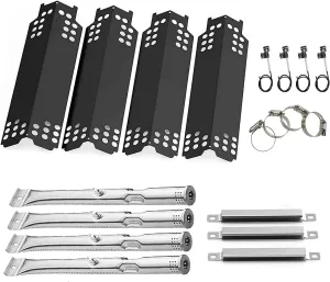Hisencn Grill Replacement Parts for Charbroil 463436215, 463436214, 463436213, 463439915, 467300115, 463439914, 461372517, G432-Y700-W1, G432-0078-W1, Grill Burner, Heat Plate, Crossover Tube