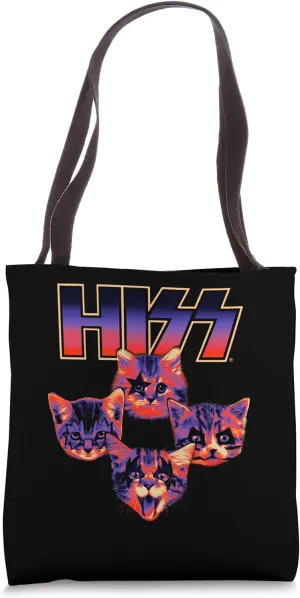 HISS Cat Funny Cats Kittens Rock Music Cat Lover Hiss Tote Bag