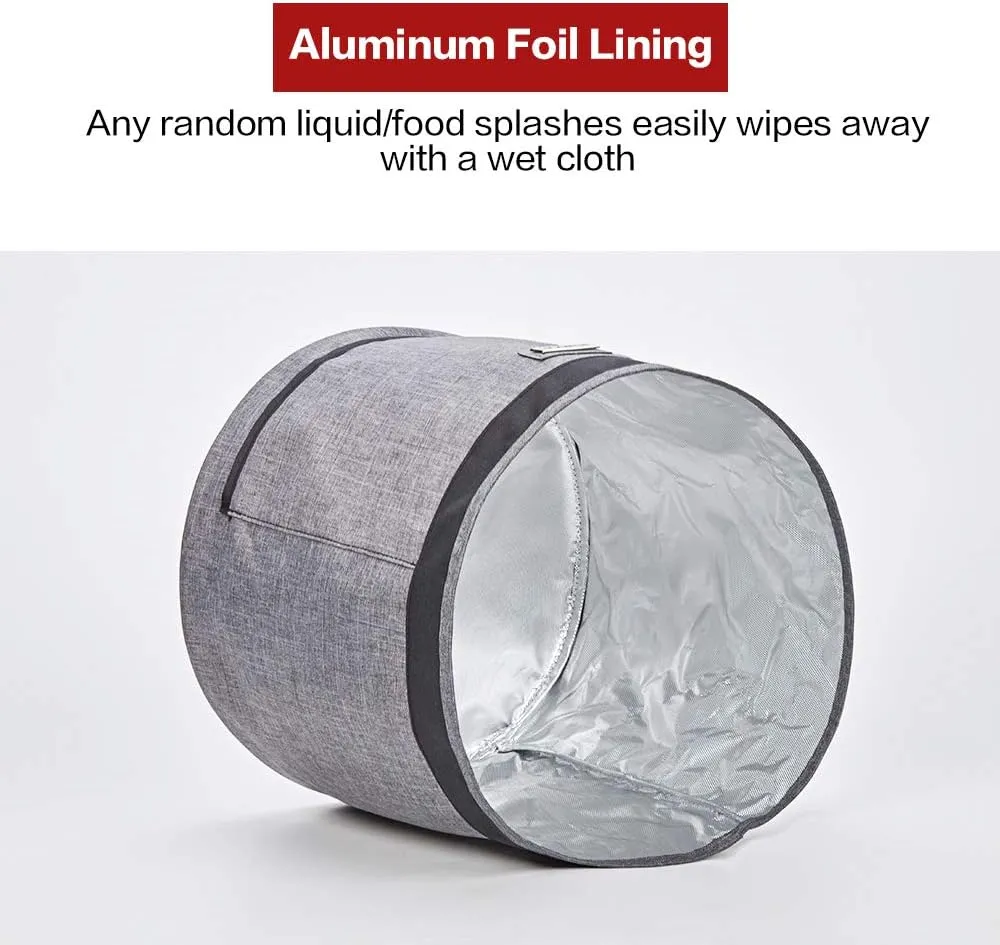 HOMEST Dust Cover with Pockets for Instant Pot 8 Quart, Insulated Pressure Cooker Case with Easy to Clean Lining, Grey