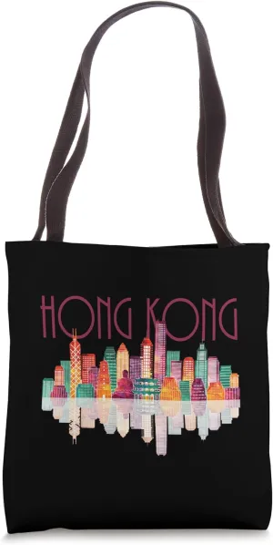 Hong Kong Harbor City Line Graphic HK Cityscape HKG Tote Bag