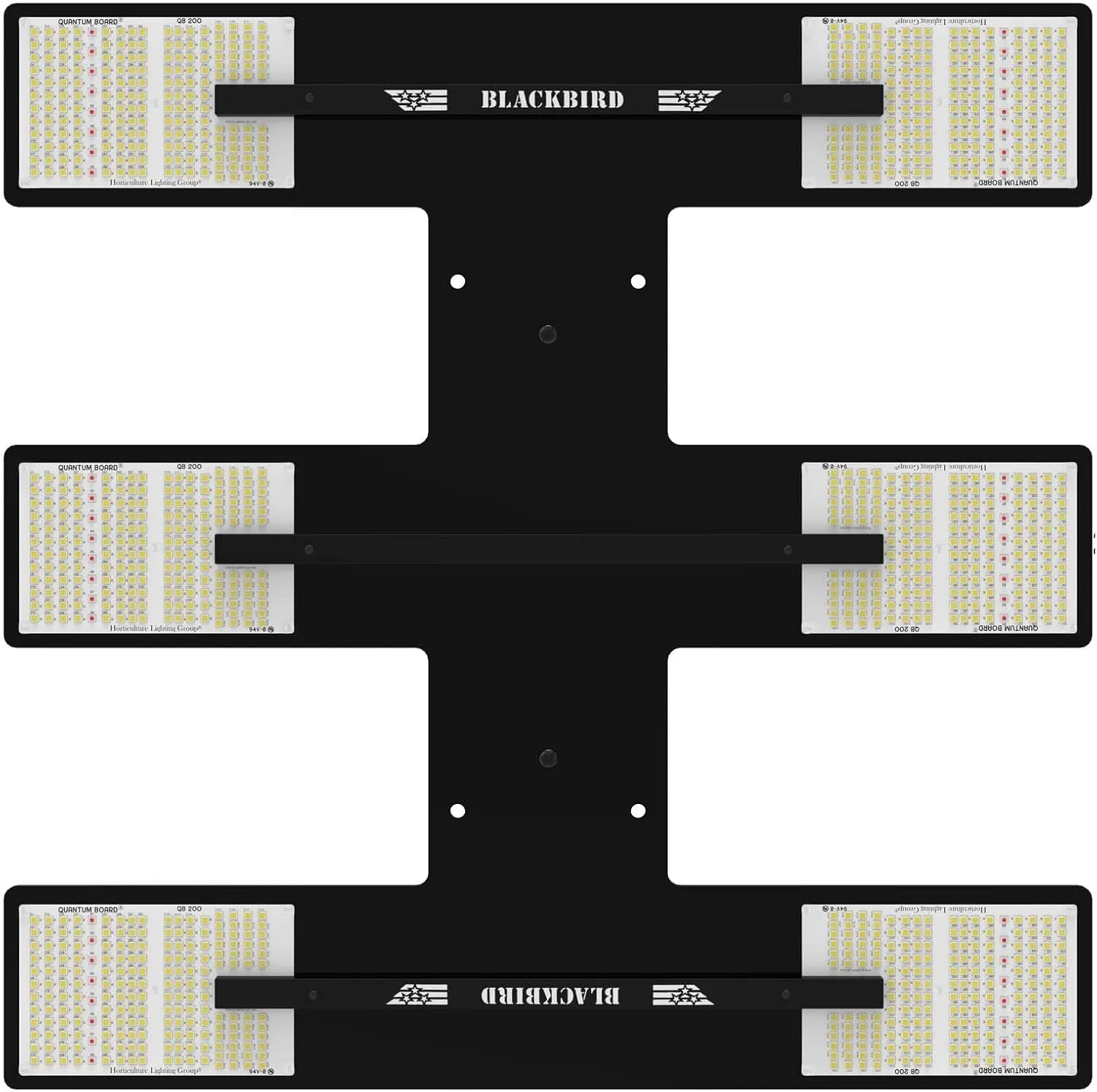 Horticulture Lighting Group HLG Blackbird 600W 120V LED Quantum Board Grow Light, Growing Lights for Indoor Plants, Full Spectrum White and Deep Red, Dimmable, Highest PPF, Auto Power Supply Sensor