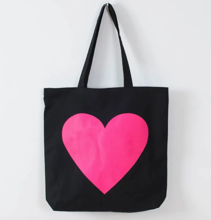 Hot Pink Heart Tote Bag