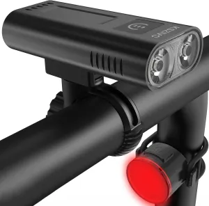Huge Capacity 6400mAh Bike lights for Night Riding,USB-C Rechargeable Bicycle Light Front and Rear Super Bright 1200 Lumen Headlight-Taillight Combinations for Road Mountain Cycling
