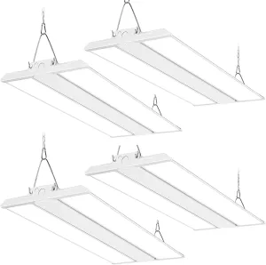 hykolity 4 Pack 4FT LED Linear High Bay Shop Light, 250W LED Shop Light, 31250lm 125LM/W, 100-277V, 0-10V Dim, 5000K Daylight Linear Hanging Light for Warehouse Workshops