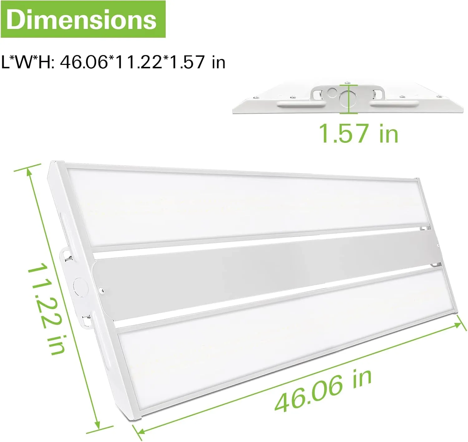 hykolity 4 Pack 4FT LED Linear High Bay Shop Light, 250W LED Shop Light, 31250lm 125LM/W, 100-277V, 0-10V Dim, 5000K Daylight Linear Hanging Light for Warehouse Workshops