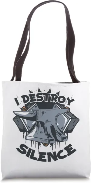 I Destroy Silence Forging Anvil Hobby Legend Blacksmith Tote Bag