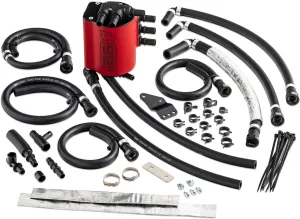 IAG Performance Air/Oil Separator (AOS) for Subaru Impreza WRX 08-14, STi 08-21 (Red)