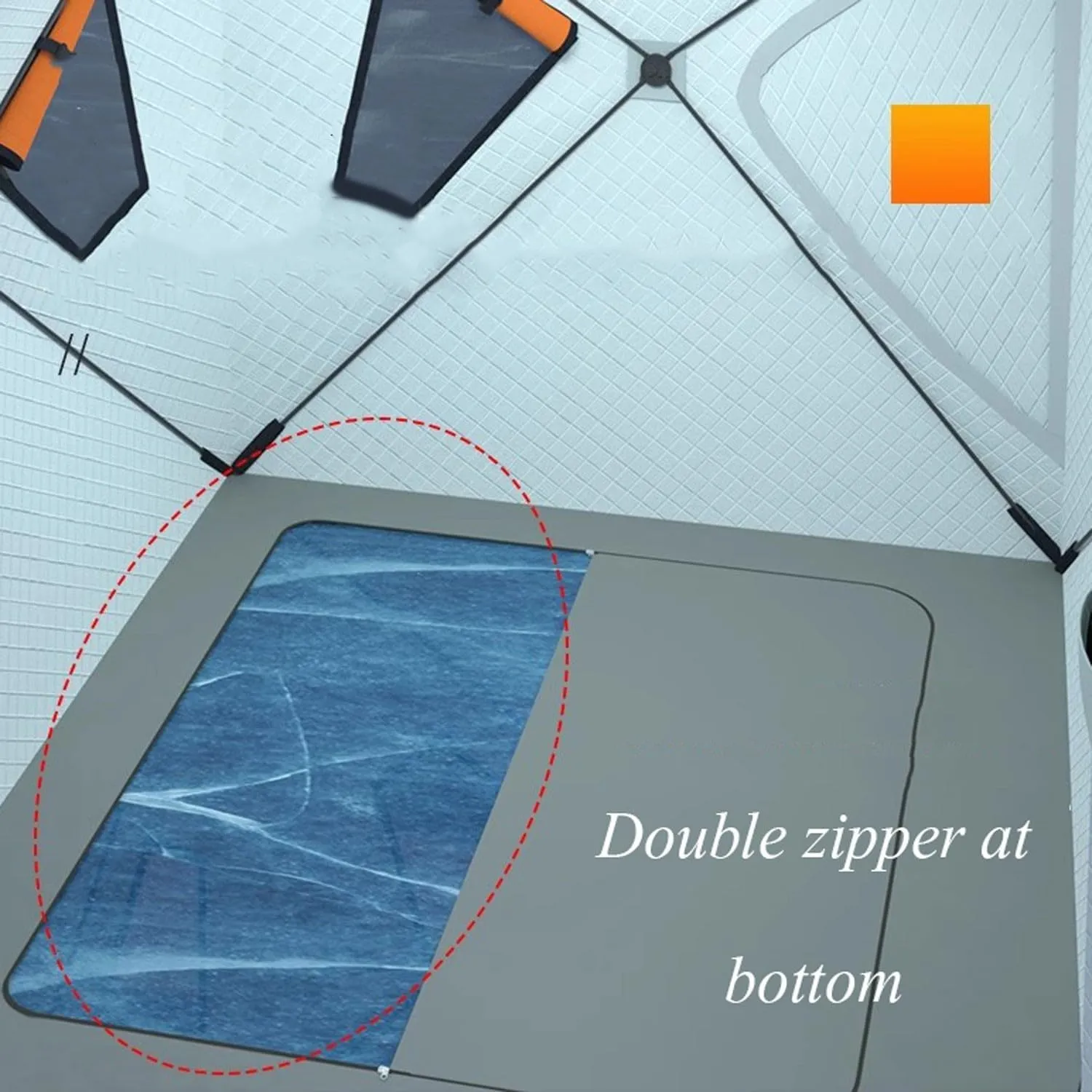 ice Fishing Tent ice Fishing shelter Insulated Winter Outdoor Ice Fishing Tent for 1-2 People, Thickened with Cotton and Cold-Proof, Quick to Open Without Setting Up(Color:2)