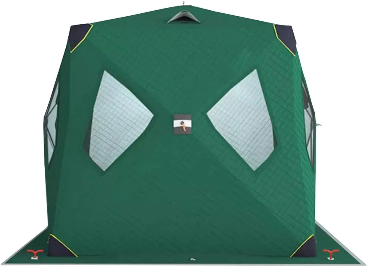 ice Fishing Tent ice Fishing shelter Insulated Winter Outdoor Ice Fishing Tent for 1-2 People, Thickened with Cotton and Cold-Proof, Quick to Open Without Setting Up(Color:2)