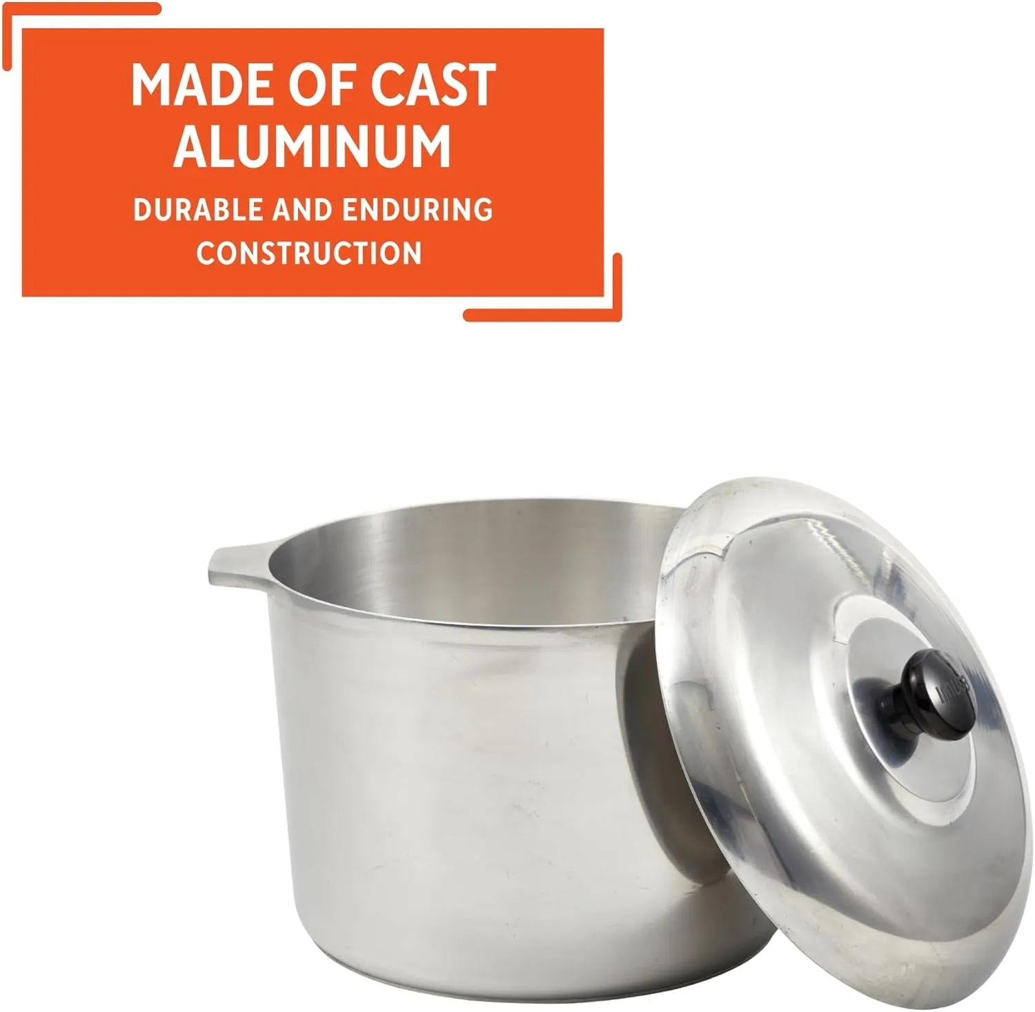 IMUSA USA Heavy Duty Cajun Aluminum Stock Pot 14 Quart, Silver