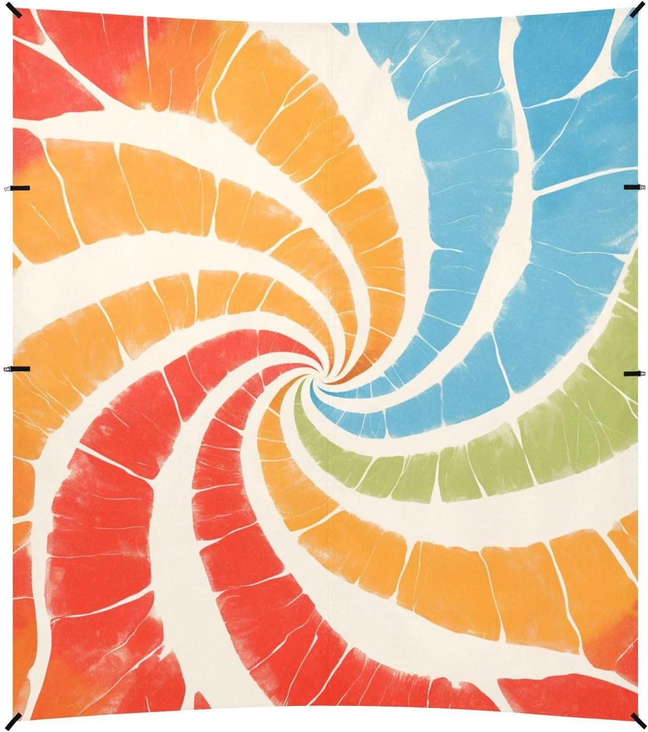 Indianred Tie-dye Background Vibrant Colors and Swirling Patterns Tie-dye Pattern Foldable Beach Cabana UPF50  Protection Waterproof Shade Sun Shelter with Carrying Bag for Camping, Fishing,
