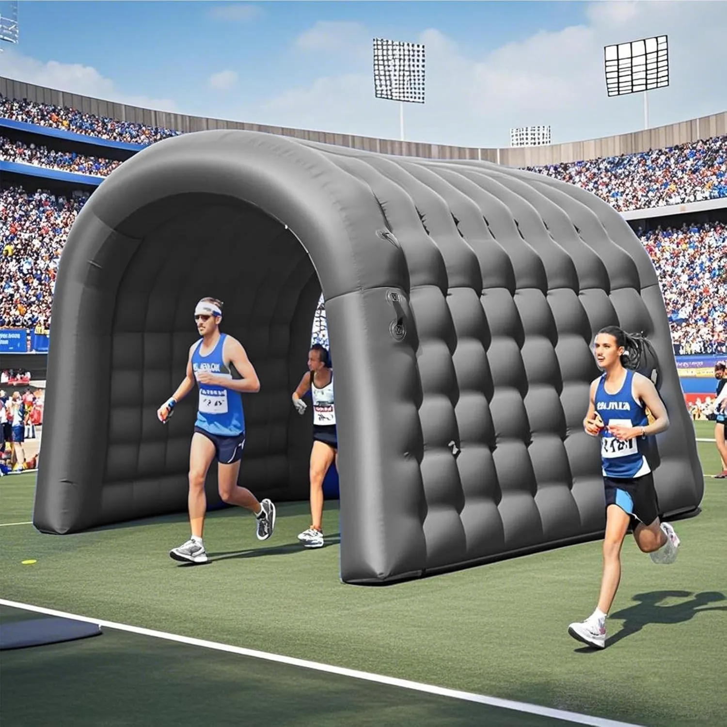 Inflatable Tunnel Sports Tunnel Entrance with Internal Blower, 10x10x9ft Inflatable Tunnel Tent for Business Advertising Event Exhibition Promotion,Street,Shop,Supermarket,School