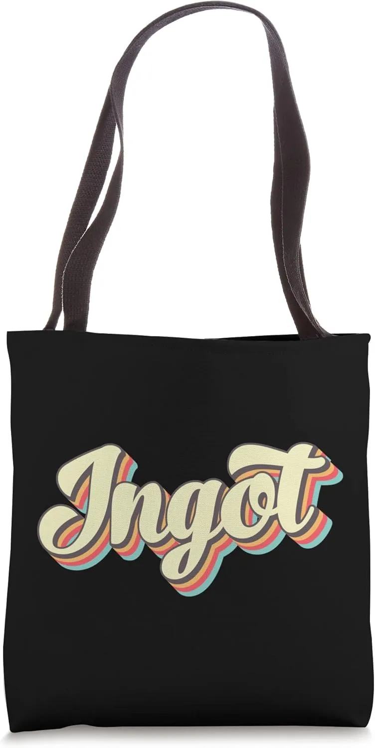 Ingot TShirt Retro Art Baseball Font Vintage Tote Bag