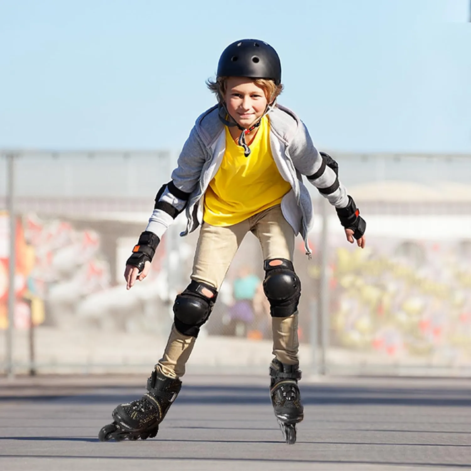 Inline Skates for Kids and Youth, Adjustable, Light Up Wheels, Beginner, Black, US 1-5, Girls