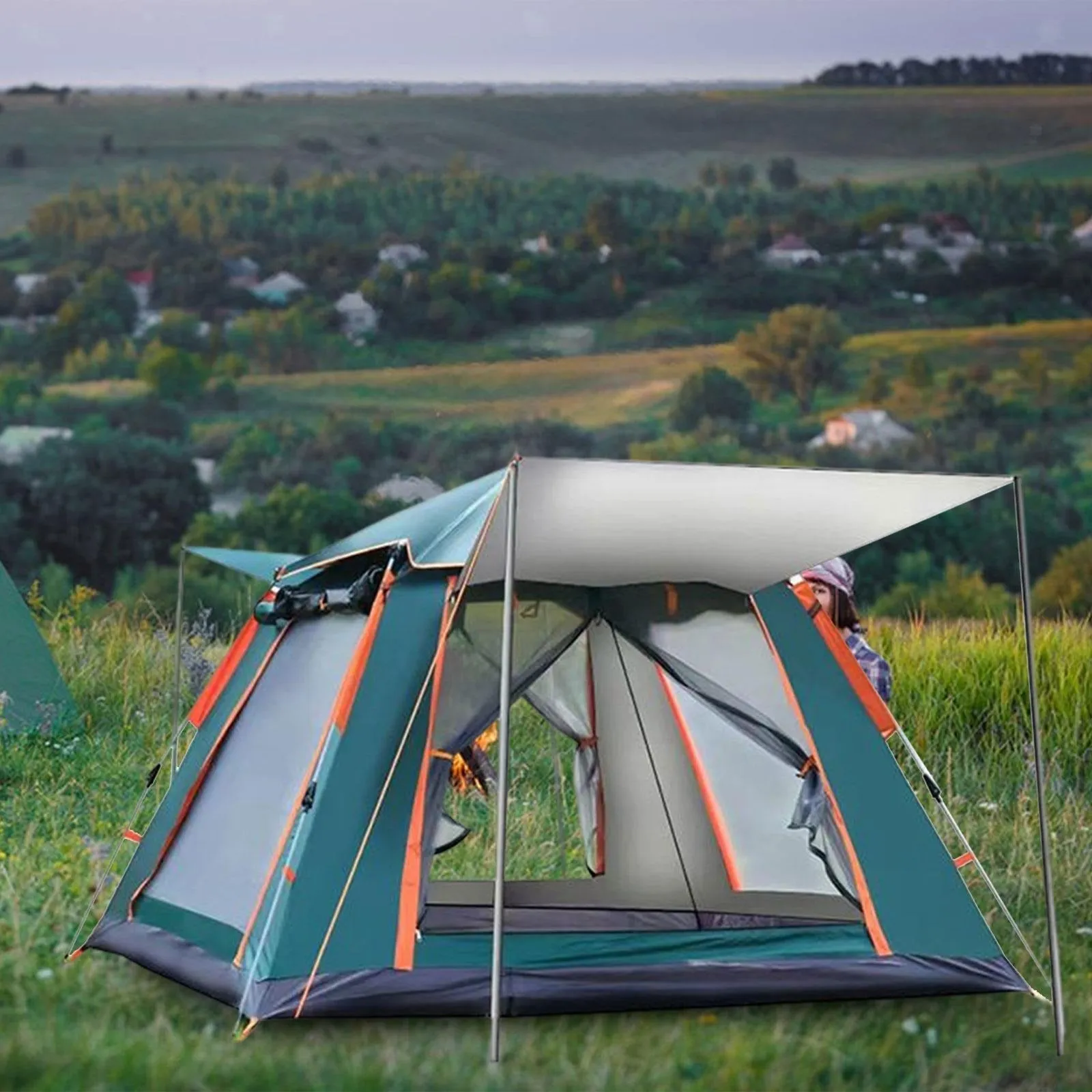 Instant Automatic Camping Tent Sun Protection with Cabin Tent 6-10person