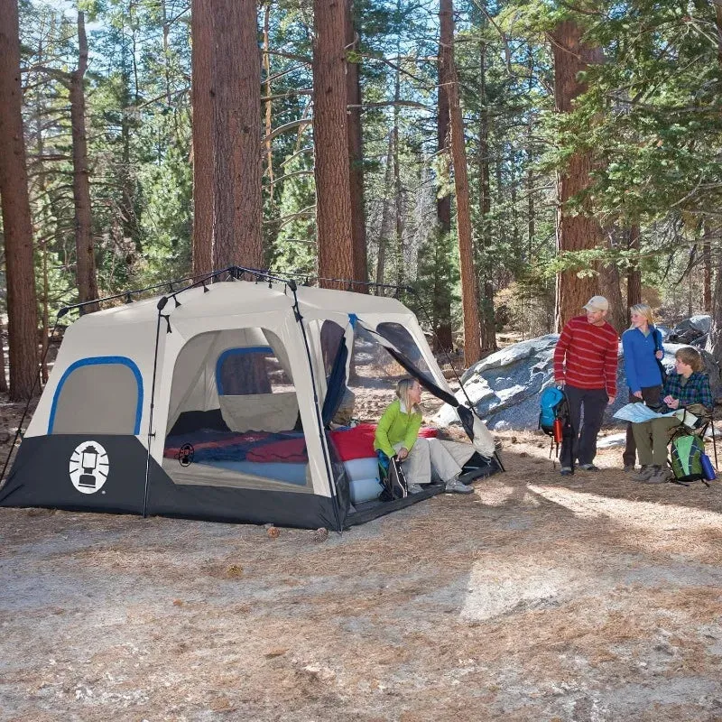 Instant Cabin Camping Tent with Preattached Poles, Air Vent with 1-Minute Setup, 4/6/8/10 Person