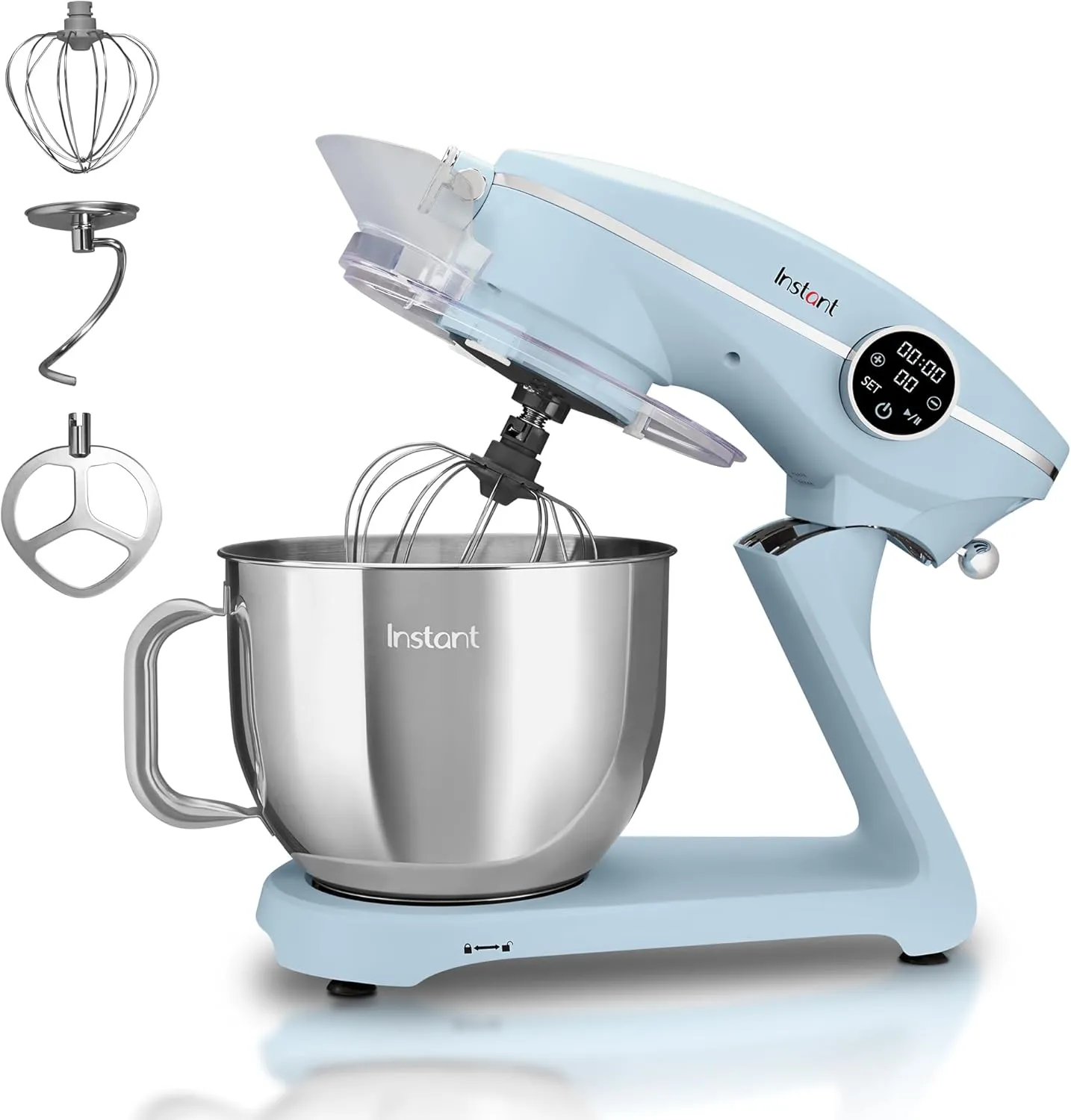 Instant Pot Stand Mixer Pro,600W 10-Speed Electric Mixer with Digital Interface,7.4-Qt Stainless Steel Bowl,From the Makers of Instant Pot,Dishwasher Safe Whisk,Dough Hook and Mixing Paddle,Blue