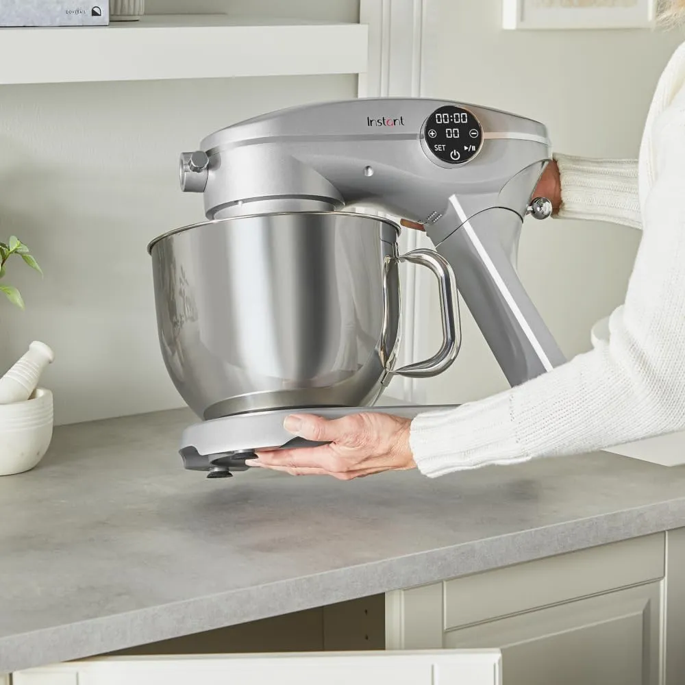 Instant Pot Stand Mixer Pro,600W 10-Speed Electric Mixer with Digital Interface,7.4-Qt Stainless Steel Bowl,From the Makers of Instant Pot,Dishwasher Safe Whisk,Dough Hook and Mixing Paddle,Silver
