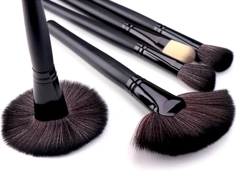 IOCCIOBB Gift Bag of 24pcs Makeup Brush Sets Professional Cosmetics Brushes Eyebrow Powder Foundation Shadows Make Up Tools (Color : 24pcs-Gold)