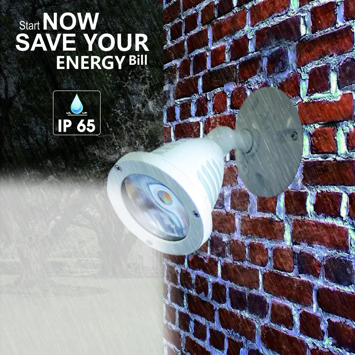 JSL-03W LED Flood Light, Security Light, Spot Light 13.5W(100W Halogen Bulb Equivalent), Waterproof IP65, 1000lm, 4000K, Adjustable Head, ETL Listed