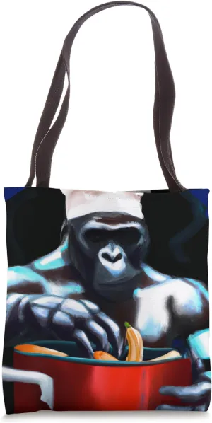 Just A Men Who Loves Gorillas Funny Chef Hut for Women Men Tote Bag