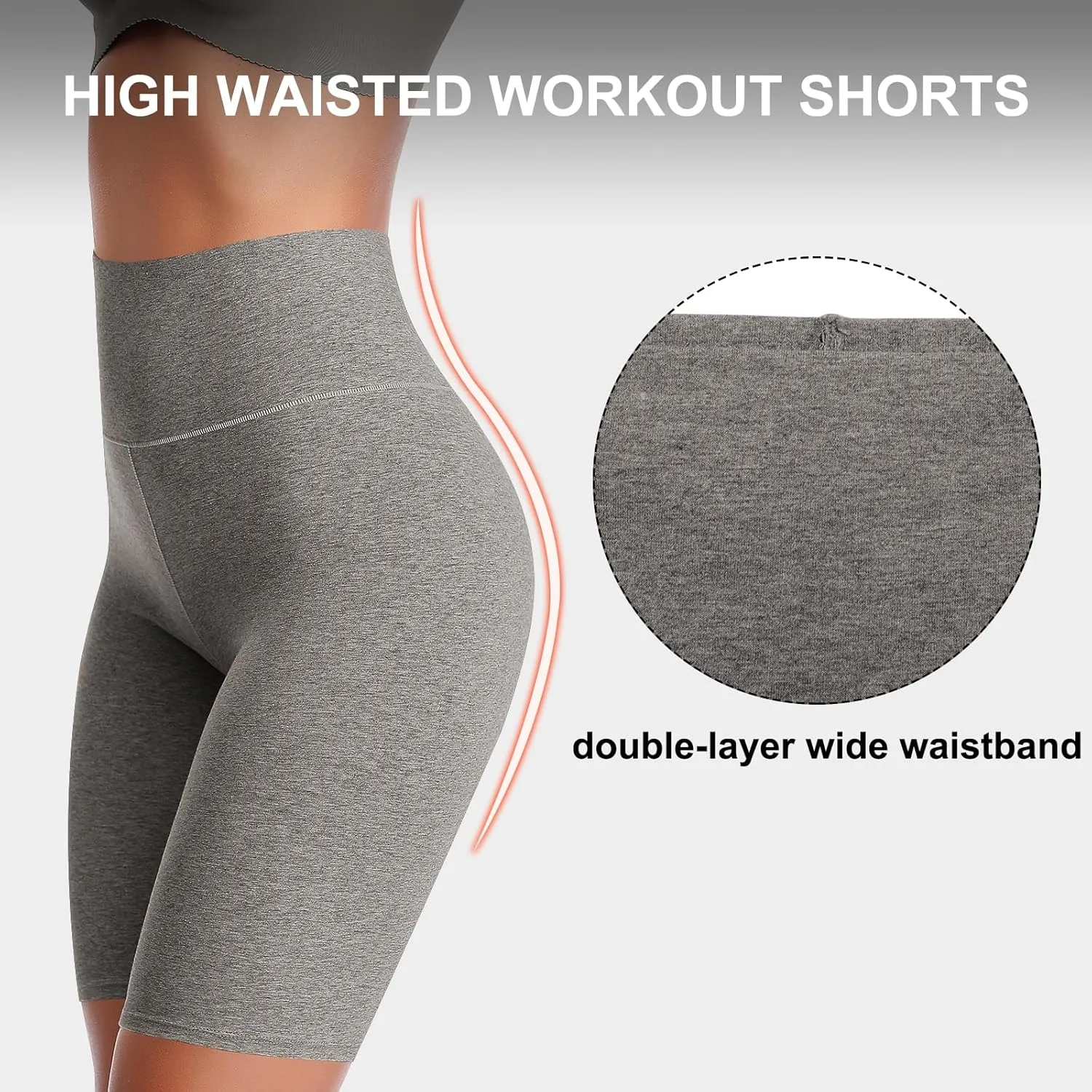 K-CHEONY Women's High Waisted Biker Anti Chafing Cotton Slip Boy Underwear Yoga Workout Shorts