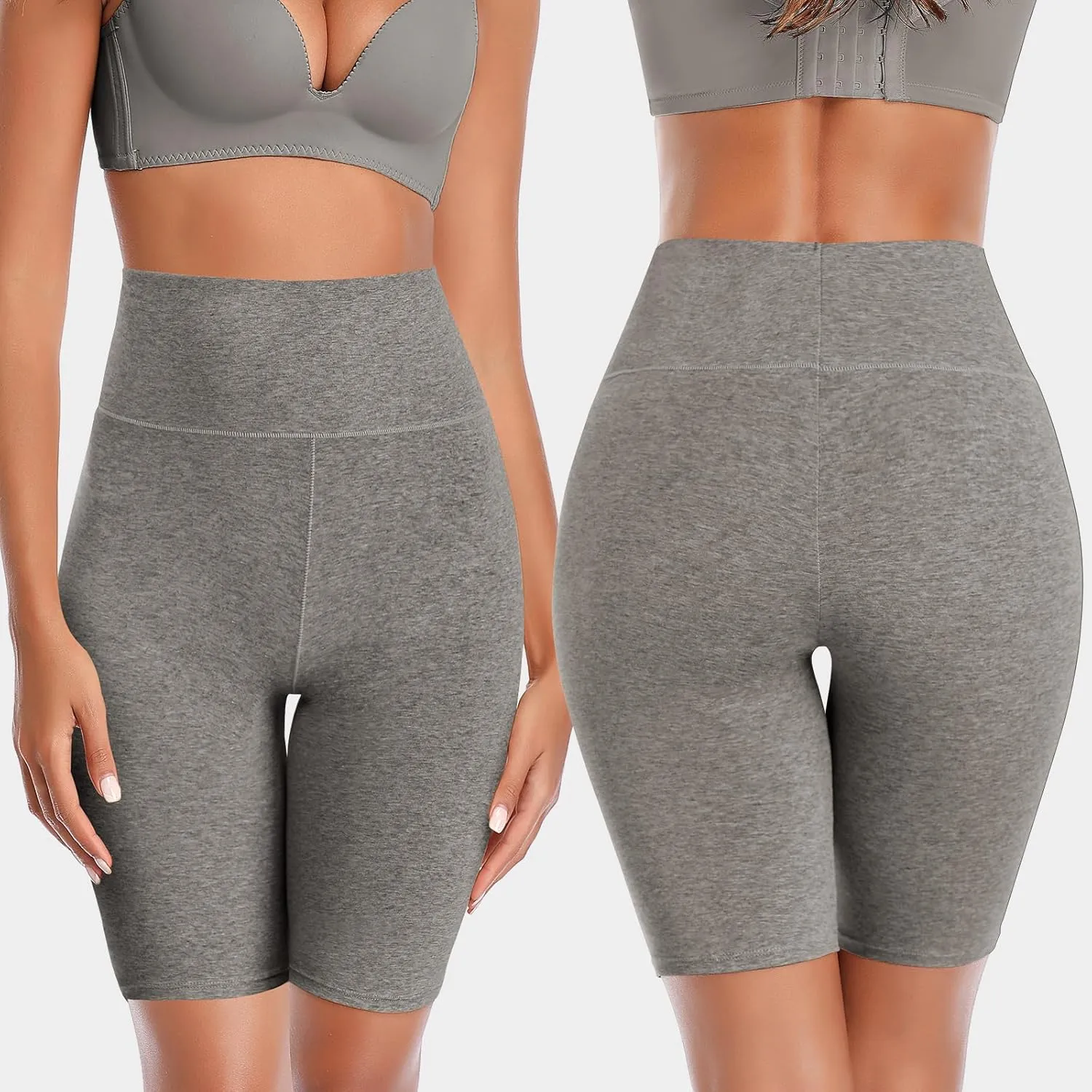 K-CHEONY Women's High Waisted Biker Anti Chafing Cotton Slip Boy Underwear Yoga Workout Shorts