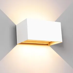 Kawell 24W Modern Wall Light LED Wall Sconce Up Down Adjustable Beam Angle Aluminum Wall Lamp LED Indoor Outdoor Waterproof IP65 for Bedroom Bathroom Corridor Living Room Stairs Hallway, White 3000K