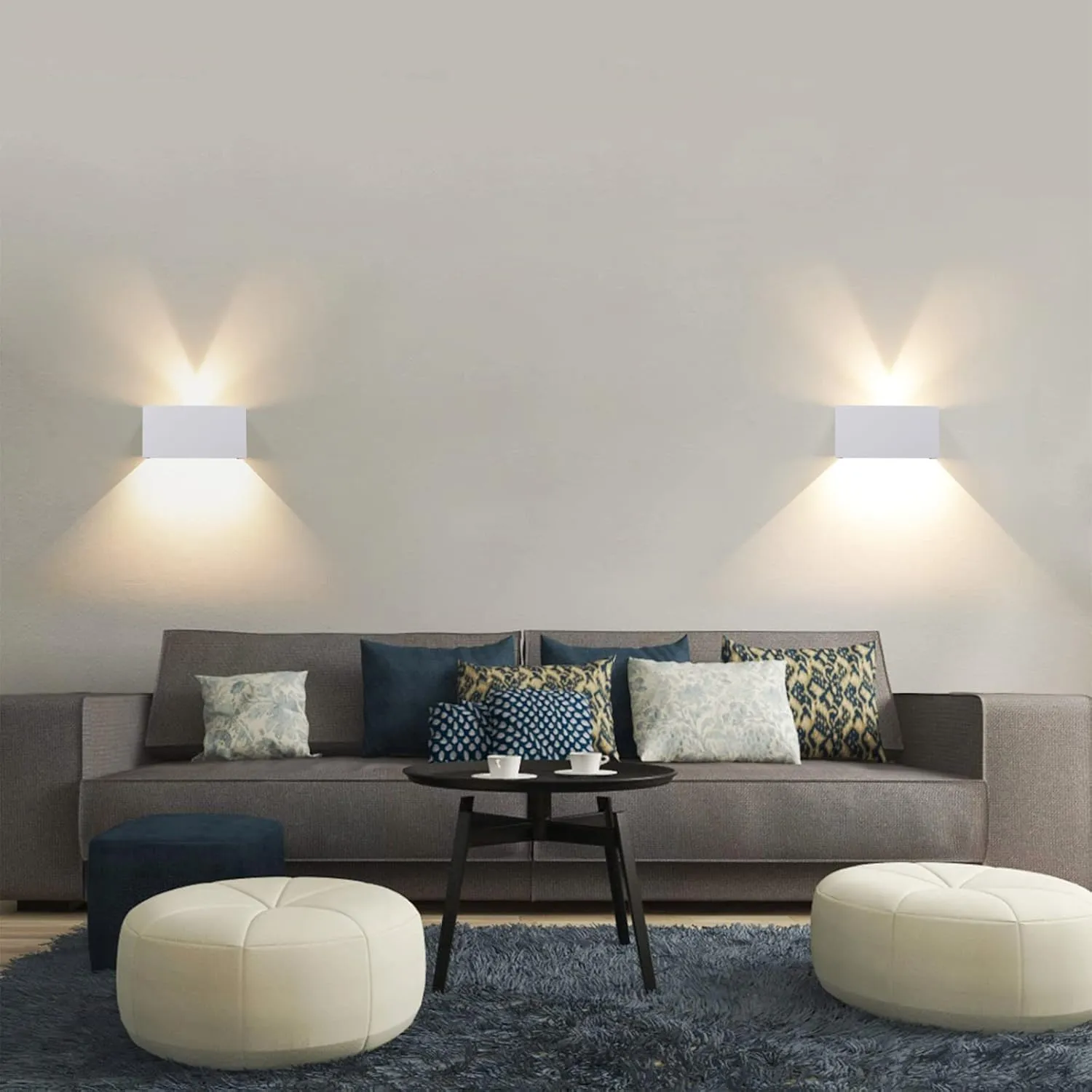 Kawell 24W Modern Wall Light LED Wall Sconce Up Down Adjustable Beam Angle Aluminum Wall Lamp LED Indoor Outdoor Waterproof IP65 for Bedroom Bathroom Corridor Living Room Stairs Hallway, White 3000K
