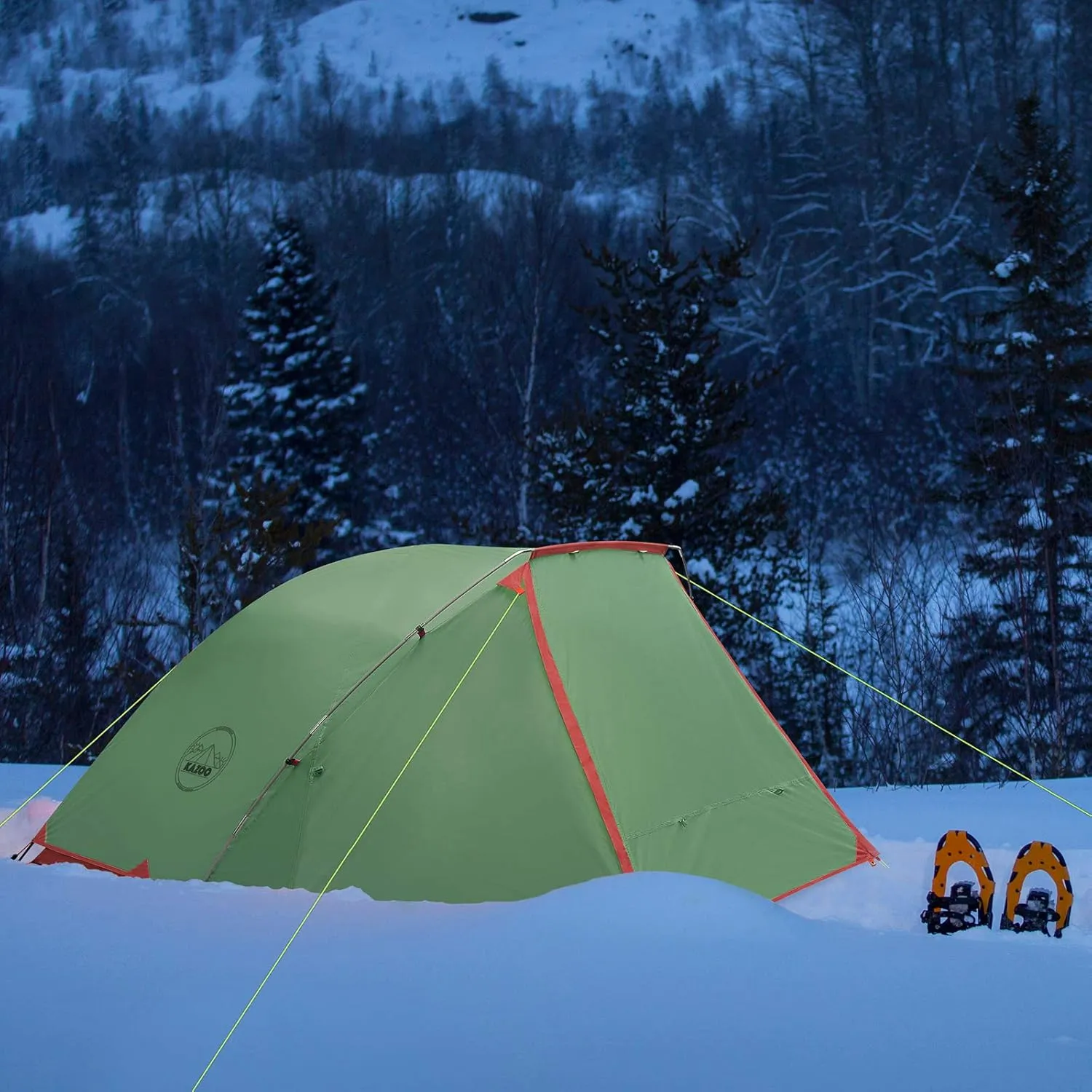 KAZOO 2／4 Person Camping Tent Outdoor Waterproof Family Large Tents 2/4 People Easy Setup Tent with Porch Double Layer