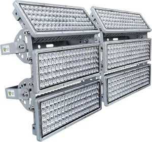 Kekeou 600W LED Flood Lights Outdoor - 2 Pack 300W Stadium Arena Lights, 66000LM 6500K, Adjustable Angle, IP67 Waterproof for Playground