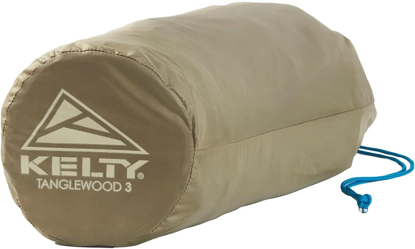 Kelty Tanglewood 2 or 3 Person Backpacking and Car Camping Tent – Sturdy Frame, Quick Corners for Easy Setup, Double Stake Vestibule, Clip-on Rainfly