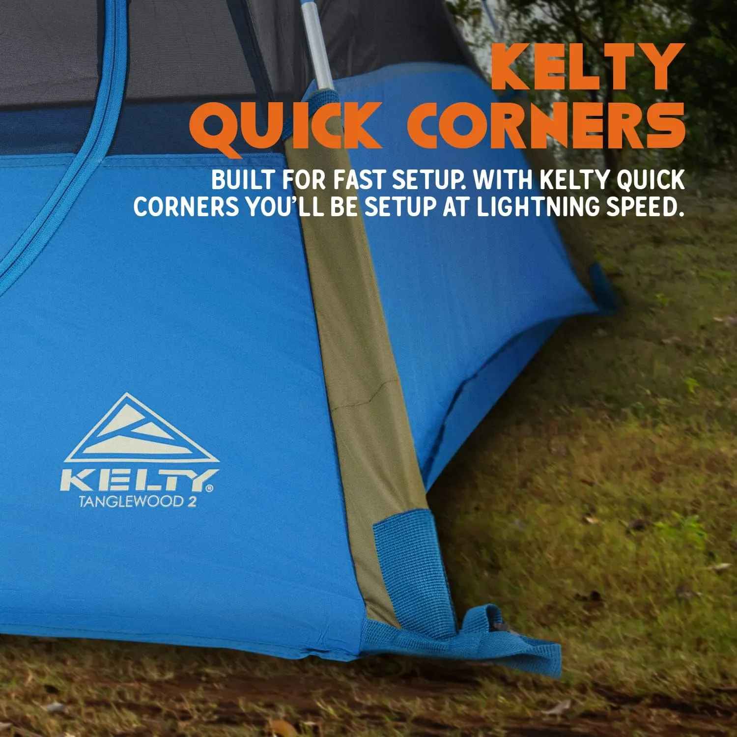 Kelty Tanglewood 2 or 3 Person Backpacking and Car Camping Tent – Sturdy Frame, Quick Corners for Easy Setup, Double Stake Vestibule, Clip-on Rainfly