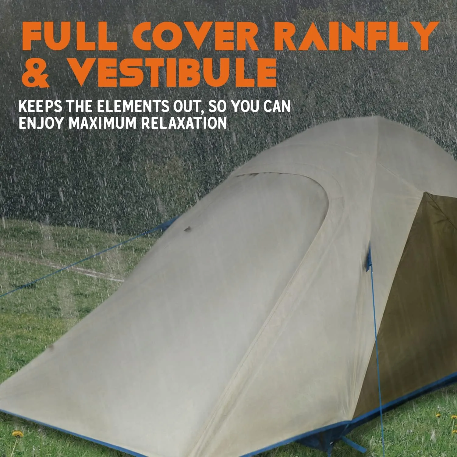 Kelty Tanglewood 2 or 3 Person Backpacking and Car Camping Tent – Sturdy Frame, Quick Corners for Easy Setup, Double Stake Vestibule, Clip-on Rainfly
