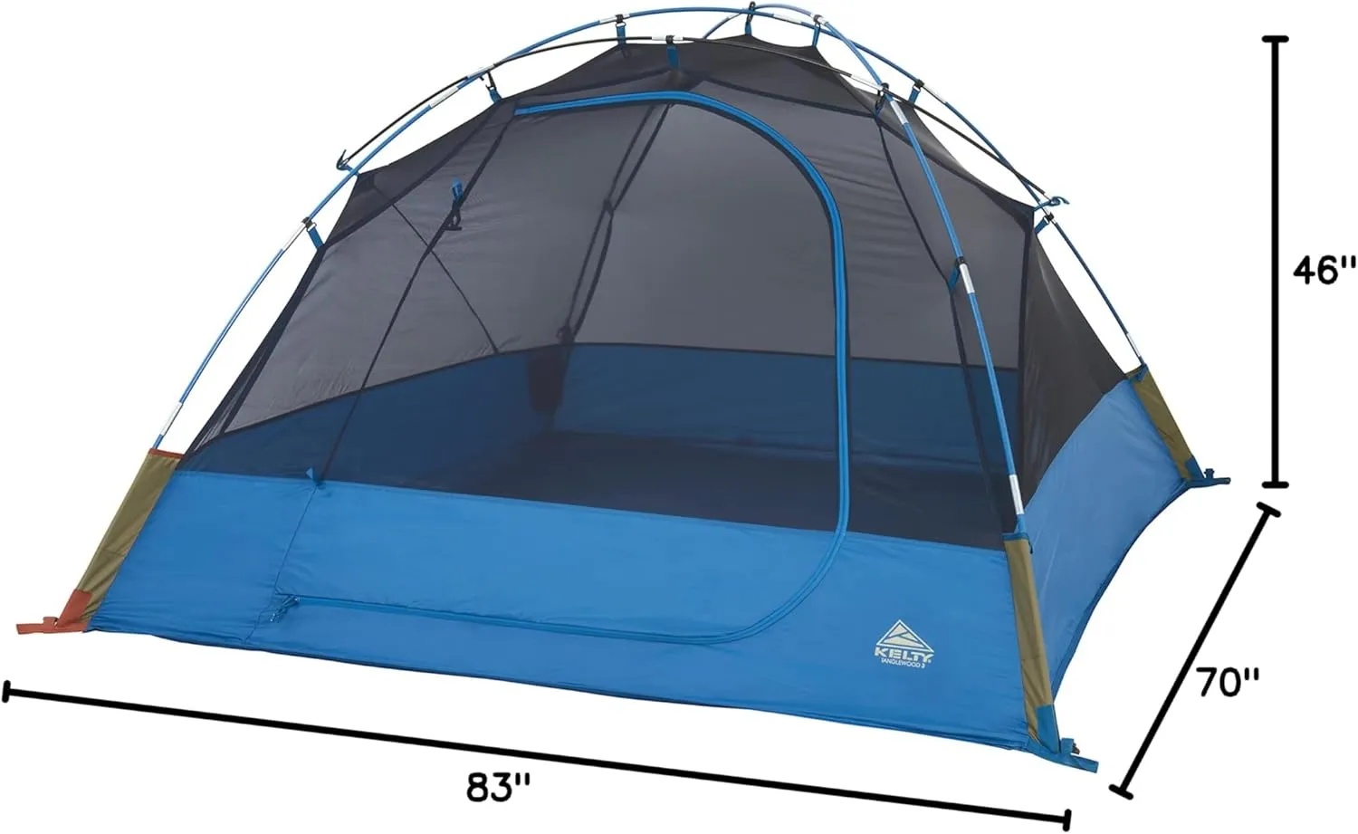 Kelty Tanglewood 2 or 3 Person Backpacking and Car Camping Tent – Sturdy Frame, Quick Corners for Easy Setup, Double Stake Vestibule, Clip-on Rainfly