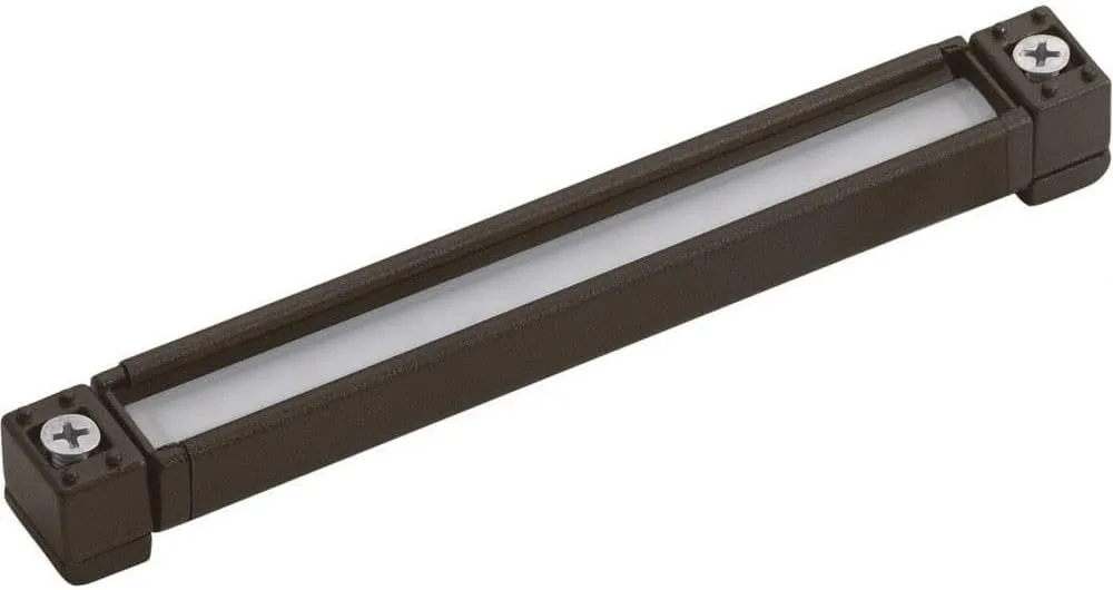 KICHLER Landscape LED Light, 0.9 Watt 2700K 6" Hardscape Light in Textured Architectural Bronze Finish, 12V Integrated LED, for use with Exterior Stonework, (6" L x 3" W x .75" H), 16101AZT27