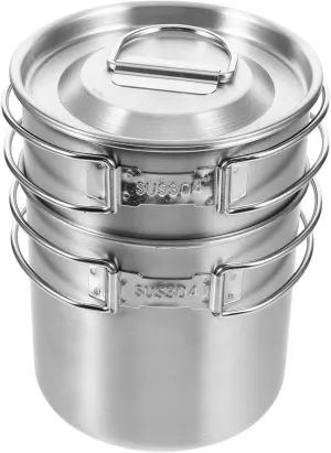 KICHOUSE Stainless Steel Camping Cup Portable Tea Mug Metal Drinking Cup Cup Handle for Hiking Camping