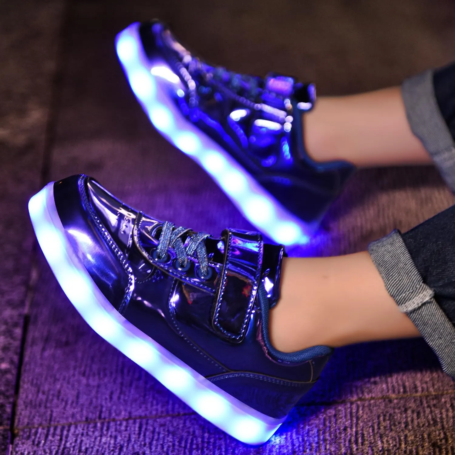 Kids Light Up Shoes LED Sneakers High Top USB Charging Flashing Trainers for Child Girls Boys