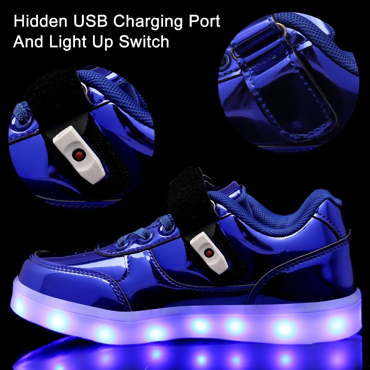 Kids Light Up Shoes LED Sneakers High Top USB Charging Flashing Trainers for Child Girls Boys