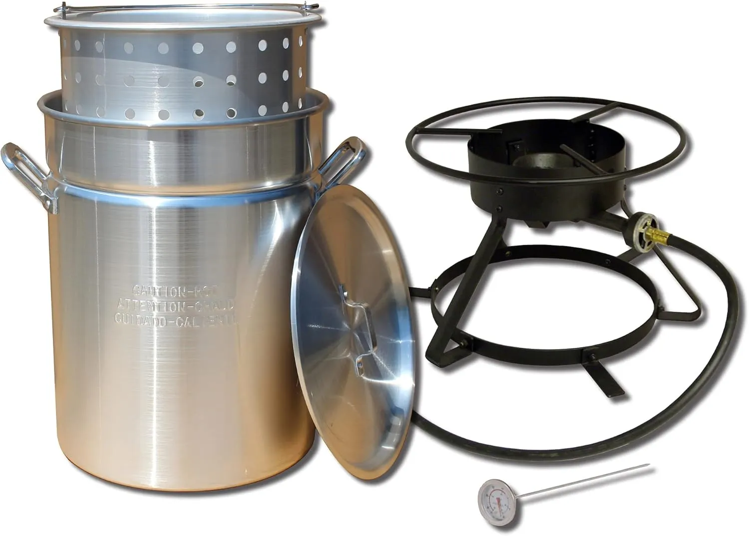 King Kooker 5012 Portable Propane Outdoor Boiling and Steaming Cooker Package with 50-Quart Aluminum Pot and Steaming Basket