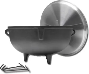 King Kooker 5920 5-Gallon Heavy Duty Cast Iron Jambalaya Pot with Feet and Aluminum Lid