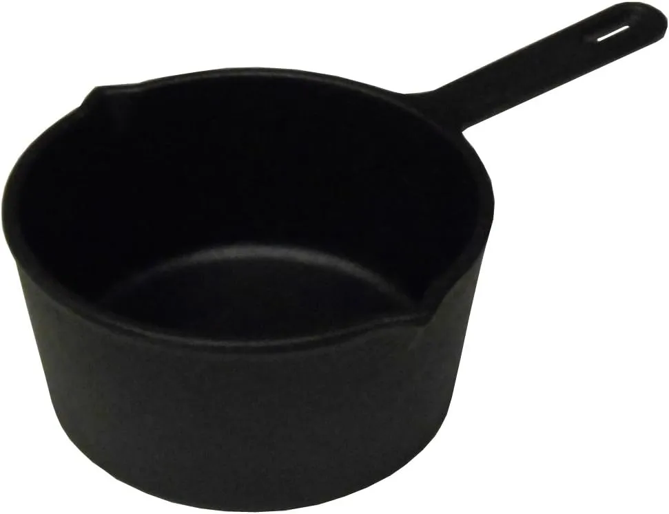 King Kooker CIP28S Seasoned Cast Iron Pot with 2 Pour Spouts, 28 oz