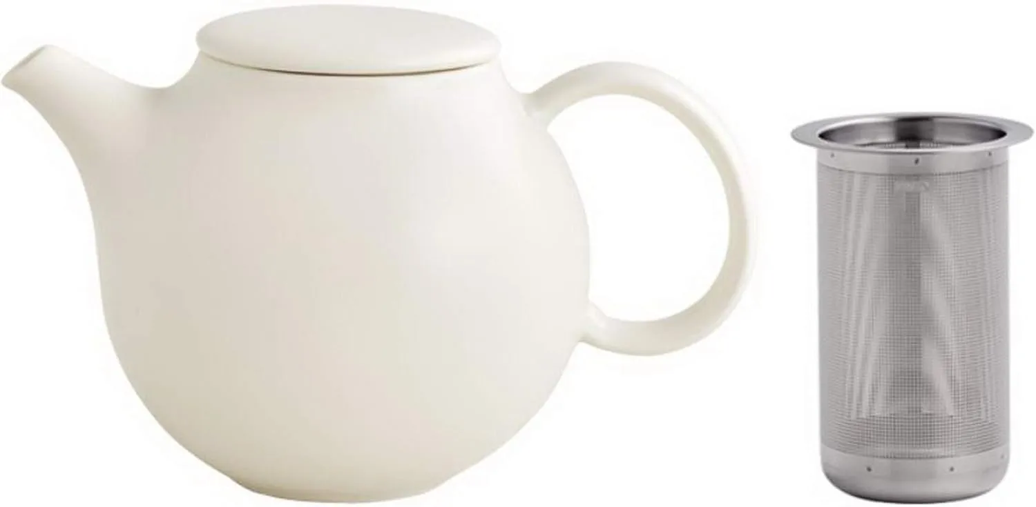 KINTO 17140 PEBBLE Teapot, 16.9 fl oz (480 ml), White, Gift Present