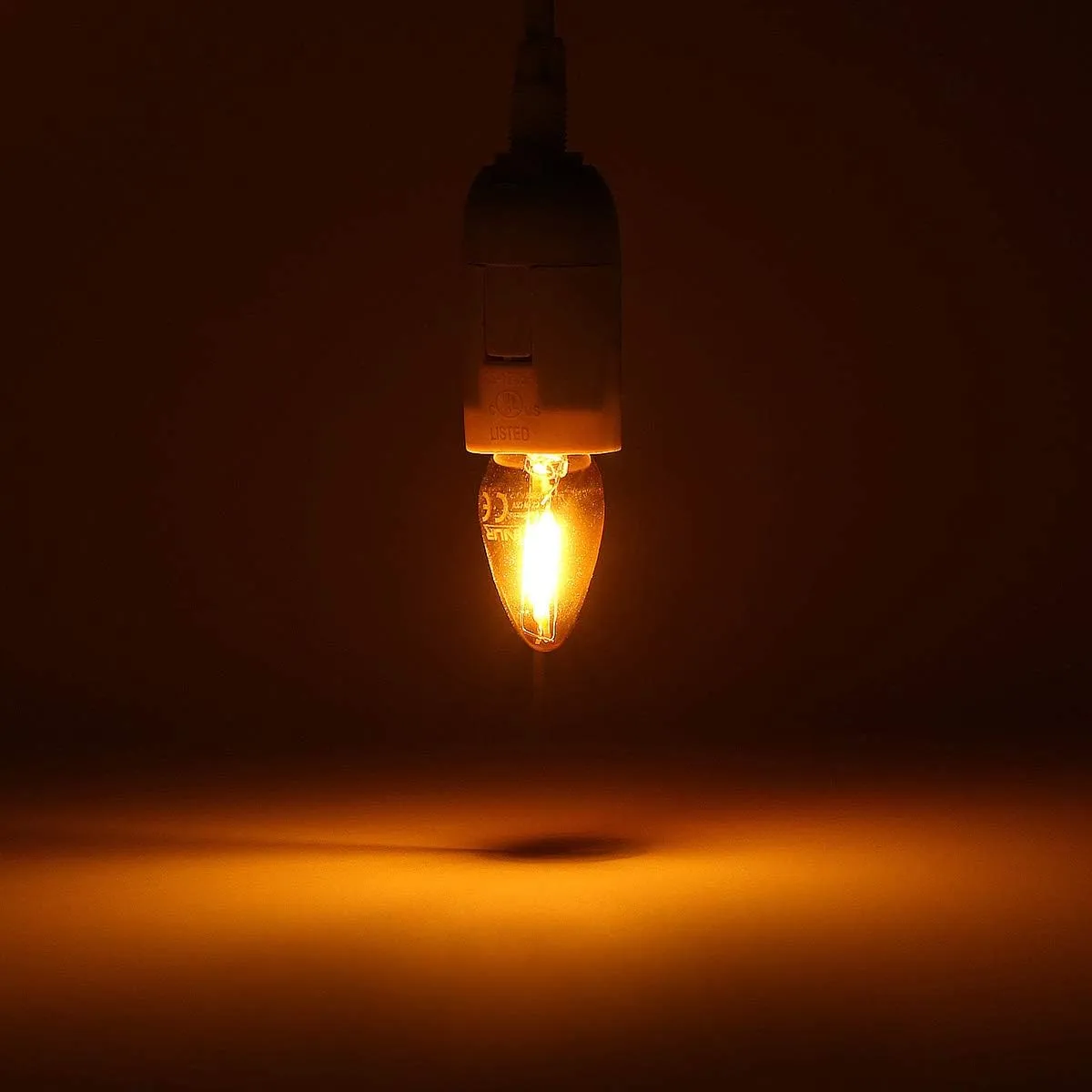 KINUR C7 LED Bulbs, led Night Light Bulb E12 Candelabra Base Amber 2200K, 1 Watt Equivalent 10W Incandescent Bulb, Salt Lamp and Window Candles & Chandeliers Replacement Bulb 8 Pack (8, Amber)