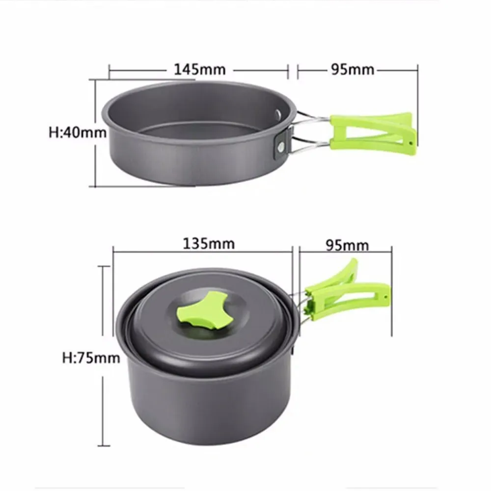Kitchen Cookware Sets - Alumina Material Camping Pots and Pans Set - 9 Pieces Camping Essentials