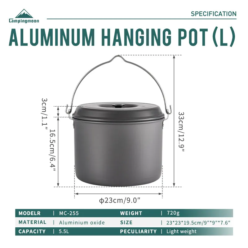 Knowledgeable staff 5.5Qt Pot Cooking Campingmoon MC-255 Summer special