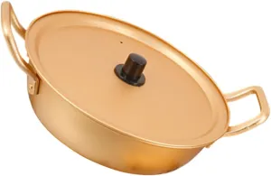 Korean Ramen Cooking Pot with Lid Aluminum Noodle Pot Quick Heating Lightweight and Portable for Outdoor Camping and Home Use with Double Handles