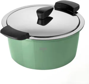 KUHN RIKON Hotpan Serving Casserole Pot, 3 Litre/22 cm, Ocean Green, Stainless Steel